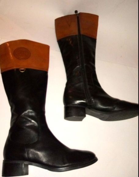 Etienne Aigner brown and black riding boots - Picture 8 of 16